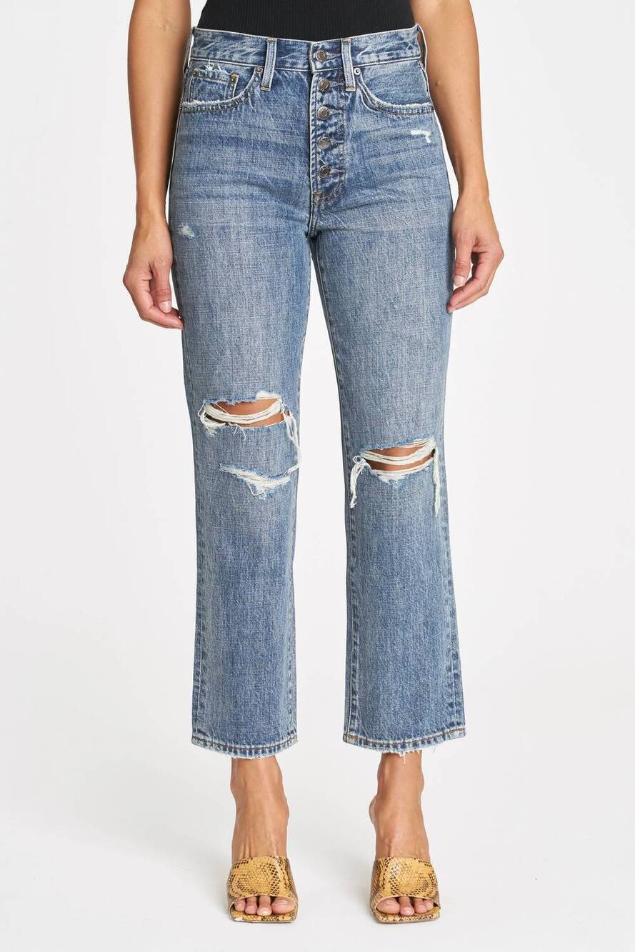 NEW PISTOLA charlie high rise straight jeans in pulse destructed